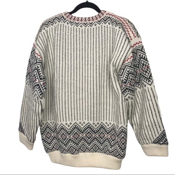 Levandi Ivory Wool Zip Fair Isle Cardigan Sweater Jacket - Picture 2 of 10